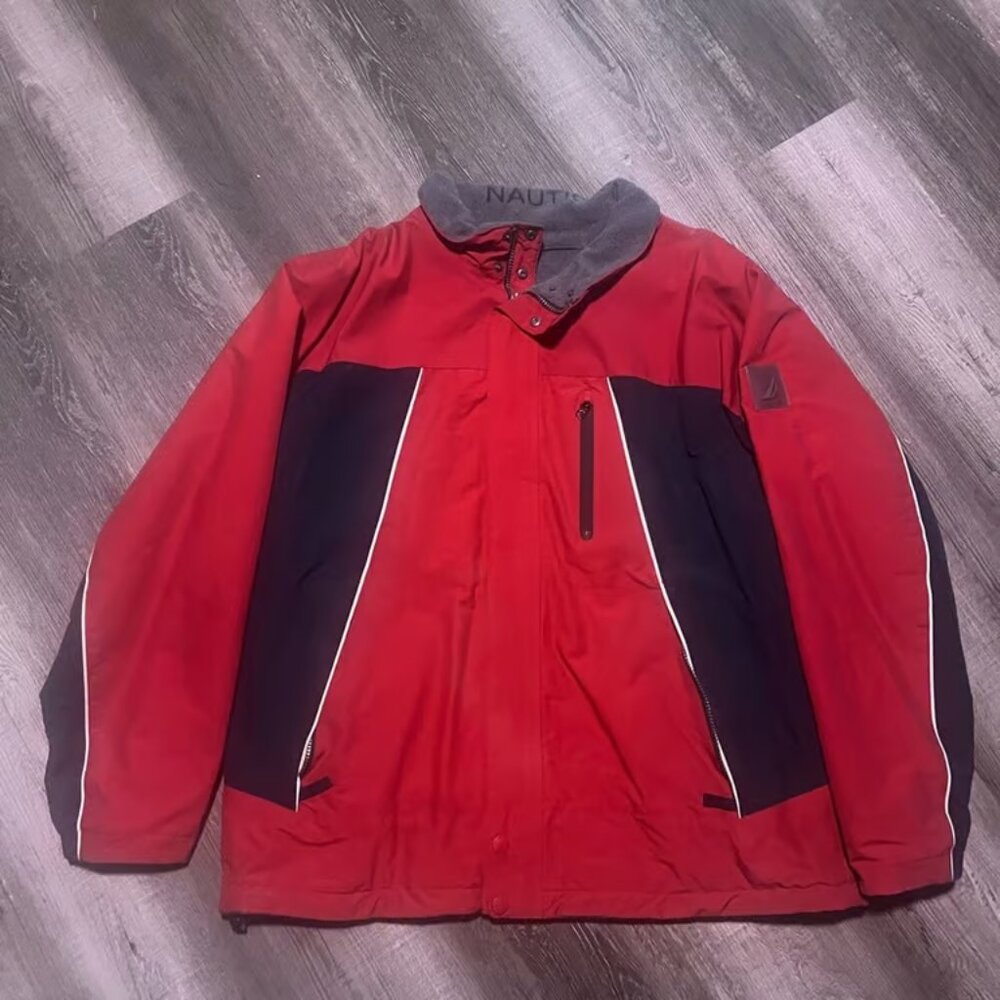 Vintage Nautica Two-Tone Red and Blue Jacket